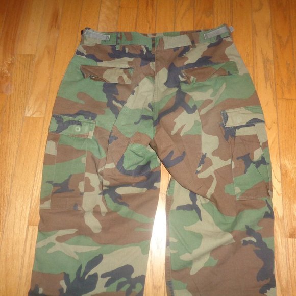 US Army Military Woodland Camo ACU Cargo Pants Medium Regular Waist 31-35" - Picture 10 of 11
